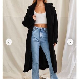 Plush Drop Sleeve Coat - Faux Fur Jacket